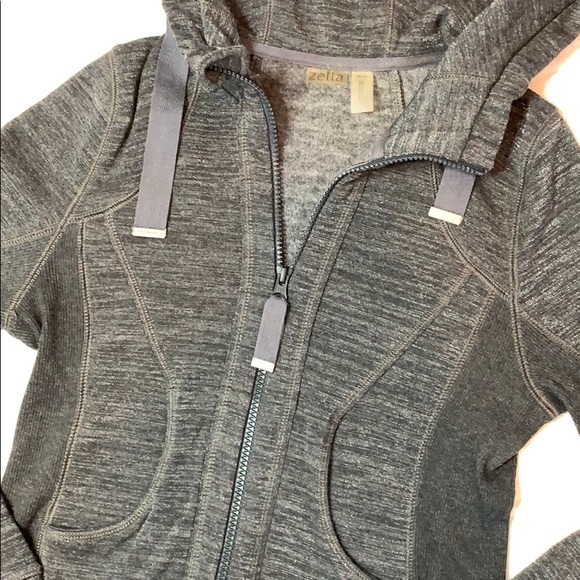 Zella Full Zip Metallic Gray Hooded Jacket - Picture 16 of 16